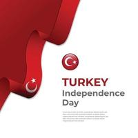 modelo de banner do dia da independência da turquia vetor