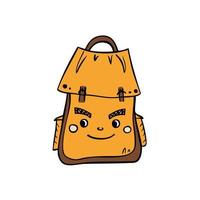 mochila de caminhada esportiva. ilustração vetorial em estilo doodle. vetor