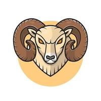 ilustração de ícone de vetor dos desenhos animados de mascote de carneiro com raiva. natureza animal aicon conceito isolado vetor premium. estilo de desenho animado plano