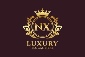 modelo de logotipo de luxo real inicial nx letter em arte vetorial para projetos de marca luxuosos e outras ilustrações vetoriais. vetor