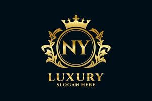 modelo de logotipo de luxo real inicial ny letter em arte vetorial para projetos de marca de luxo e outras ilustrações vetoriais. vetor