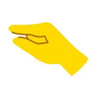 mão amarela mostrando o vetor de símbolo