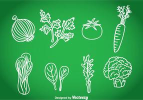 Vegetais Vector desenhado à mão