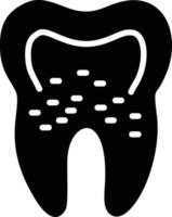 ícone de glifo de dente infectado vetor