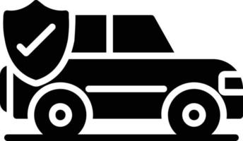 ícone de glifo de seguro de carro vetor