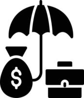 ícone de glifo de seguro empresarial vetor