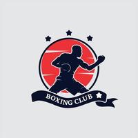 conceito de design de logotipo vintage de boxe vetor