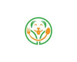 restaurante de cachorro naturel e modelo de vetor de design de logotipo de comida para animais de estimação.