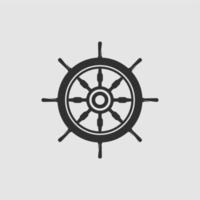 modelo de logotipo de vetor de ícone de roda de navio