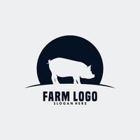 ilustração vetorial de logotipo de fazenda de porcos vetor