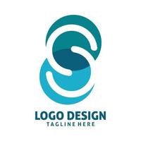 design de logotipo de letra s círculo azul vetor