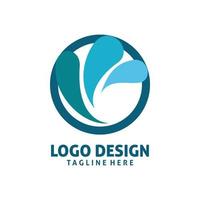 design de logotipo fluido de círculo azul vetor