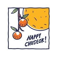 ilustração de dia bonito de hangawi chuseok desenhada à mão vetor