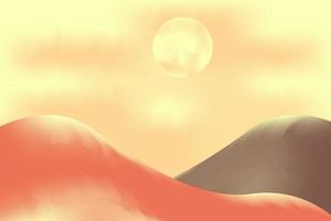 ilustração de cor pastel de fundo de paisagem de montanha vetor