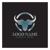 logotipo de chifre de cabeça de touro e aplicativo de ícones de modelo de símbolo vetor