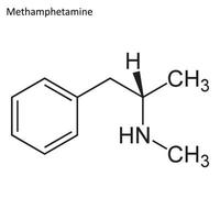 fórmula esquelética da metanfetamina vetor