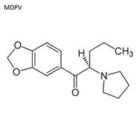 fórmula esquelética de metilenodioxipirovalerona vetor