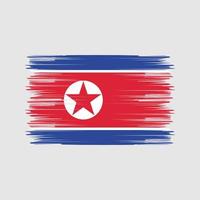 pincel de bandeira da coreia do norte. bandeira nacional vetor