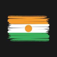 vetor de pincel de bandeira do niger. bandeira nacional