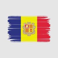 vetor de pincel de bandeira de andorra. bandeira nacional