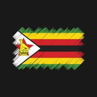 escova de bandeira do zimbábue. bandeira nacional vetor