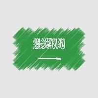 escova de bandeira da arábia saudita. bandeira nacional vetor