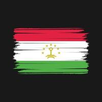 vetor de pincel de bandeira do tajiquistão. bandeira nacional