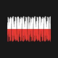 pinceladas de bandeira da polônia. bandeira nacional vetor