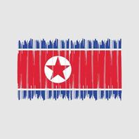 pinceladas de bandeira da coreia do norte. bandeira nacional vetor