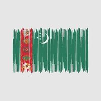 pinceladas de bandeira do turquemenistão. bandeira nacional vetor