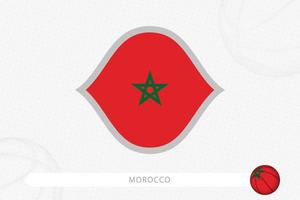 bandeira de Marrocos para competição de basquete em fundo cinza de basquete. vetor