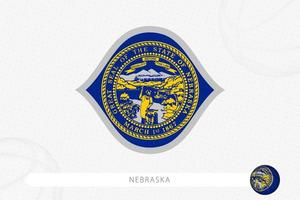 bandeira de nebraska para competição de basquete em fundo cinza de basquete. vetor