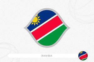 bandeira da namíbia para competição de basquete em fundo cinza de basquete. vetor