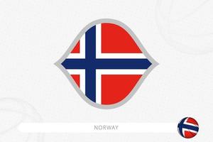 bandeira da noruega para competição de basquete em fundo cinza de basquete. vetor