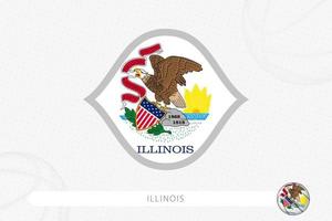 bandeira de Illinois para competição de basquete em fundo cinza de basquete. vetor