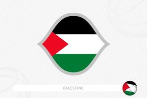 bandeira da Palestina para competição de basquete em fundo cinza de basquete. vetor