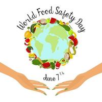 dia mundial da segurança alimentar em 7 de junho banner, pôster ou clipart vetorial de cartão vetor