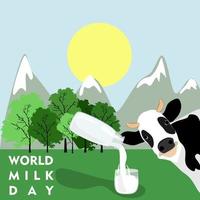 design de vetor gráfico de vetor do dia mundial do leite