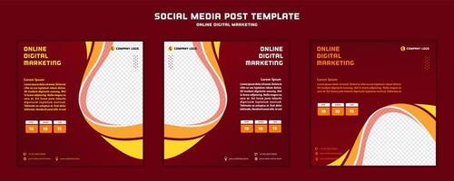 modelo de postagem de mídia social design moderno, para marketing digital online ou modelo de marketing de pôster vetor