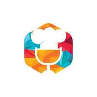 modelo de design de logotipo de vetor de podcast de chef. conceito de logotipo de chef cantando.