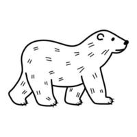 urso na mão desenhada estilo doodle. ilustração vetorial isolada no fundo branco para impressão e pôster. projeto de contorno. vetor