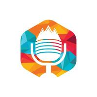 modelo de design de logotipo de vetor de montanha de podcast.