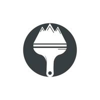 modelo de design de logotipo de vetor de pintura de montanha. montanha e design de vetor de ícone de pincel de pintura.