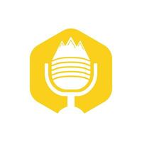 modelo de design de logotipo de vetor de montanha de podcast.