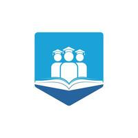design de logotipo de vetor de educação e aprendizagem. estudantes e design de ícone de livro.
