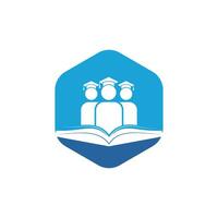 design de logotipo de vetor de educação e aprendizagem. estudantes e design de ícone de livro.
