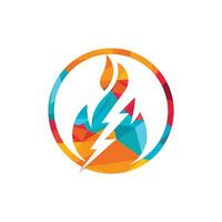 modelo de design de logotipo de vetor de fogo relâmpago. energia de fogo e conceito de logotipo de tensão.