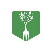 design de logotipo de vetor de árvore de garfo. conceito de logotipo de restaurante e agricultura.