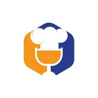 modelo de design de logotipo de vetor de podcast de chef. conceito de logotipo de chef cantando.