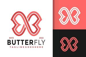 design de logotipo infinito de borboleta abstrata, vetor de logotipos de identidade de marca, logotipo moderno, modelo de ilustração vetorial de designs de logotipo